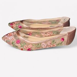 Blue by BETSEY JOHNSON Pink Floral Embroidered SB-Leah Ballet Flats - 9.5